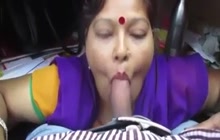 Indian wife sucks husband's cock dry