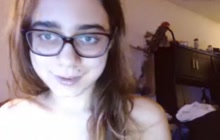 Cute GF showing off her hairy cunt on webcam