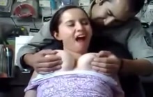 Beautiful teen groped on cam
