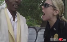 A fake black soldier is getting a deep throat in jail!